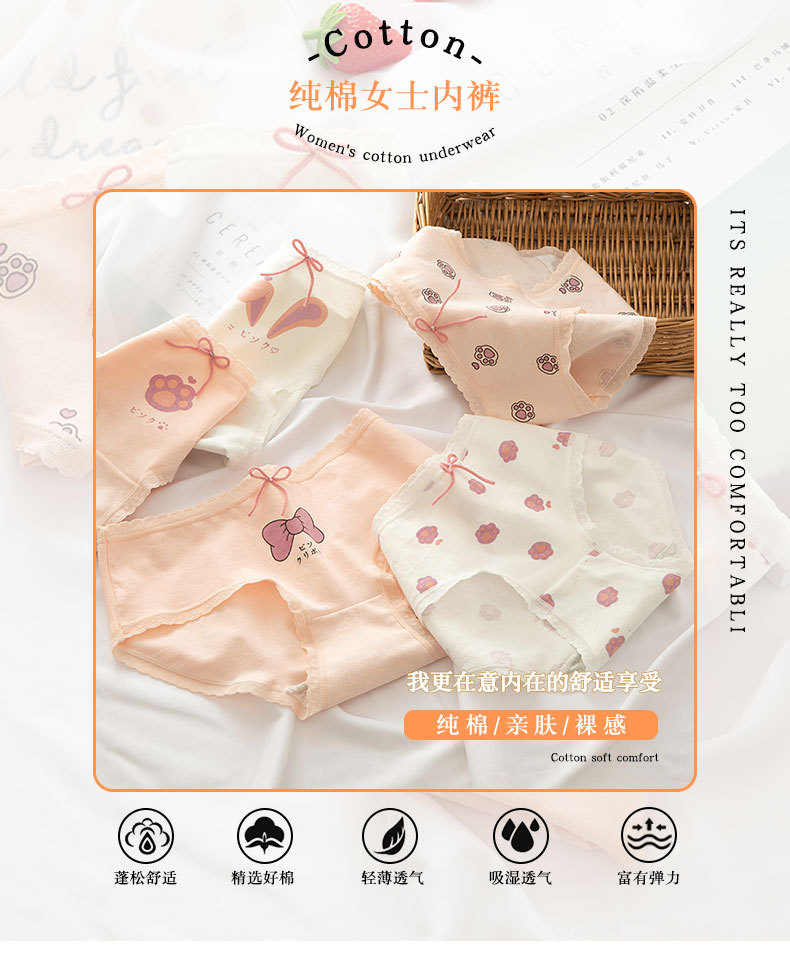 Quần Lót Cotton Họa Tiết Hoạt Hình Đính Nơ Dễ Thương Cho Bé Gái | BigBuy360 - bigbuy360.vn
