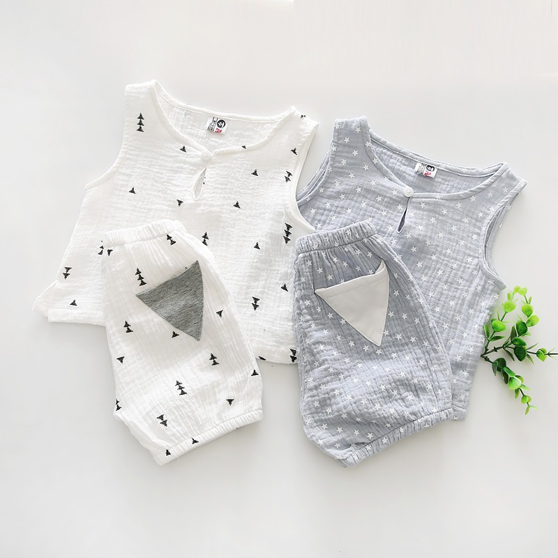 Bộ đồ cộc tay+quần short cotton cho bé