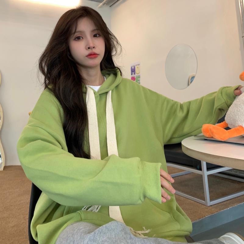 Áo Hoodie Dáng Rộng 🖤 TVX Clothes🤍 Áo Hoodie Lót Lông Trơn Dây Bản To | BigBuy360 - bigbuy360.vn