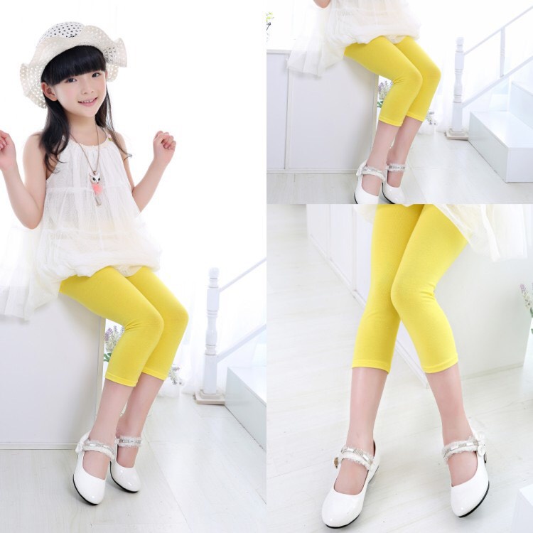 Quần Legging Lửng Mùa Hè Cho Bé Gái Thun Co Giãn 4 Chiều Cho Bé Gái 4Lova