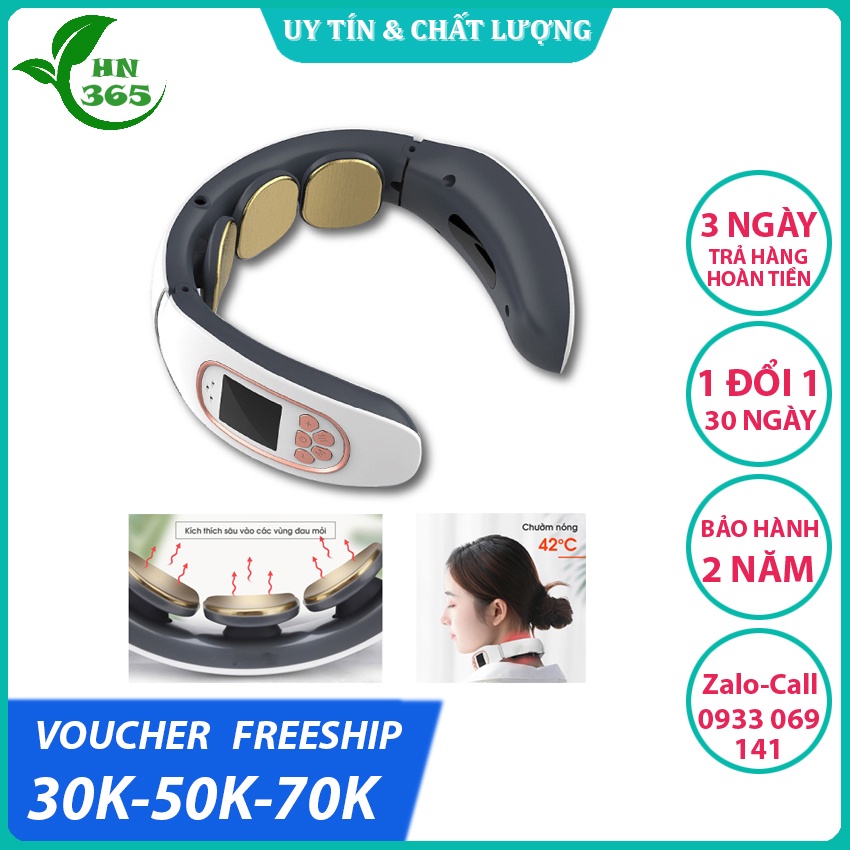 Máy Massage Cổ Vai Gáy Xung Điện Cao Cấp, Thư Giãn Giảm Đau Lưu Thông Khí Huyết, 2 Miếng Dán Và Remote