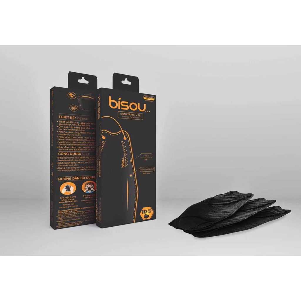 KHẨU TRANG KF94 BISOU THIẾT KẾ 4D LỌC KHUẨN BỤI MỊN | BigBuy360 - bigbuy360.vn