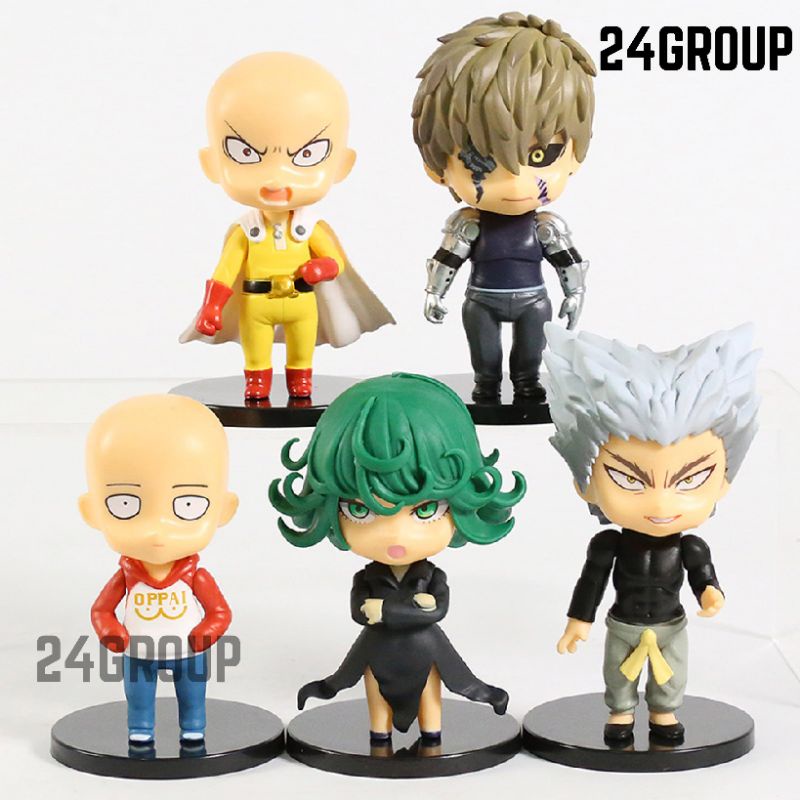Combo 5 Mô hình nhân vật chibi One punch man Saitama genos garou tatsumaki đồ chơi thánh phồng tôm