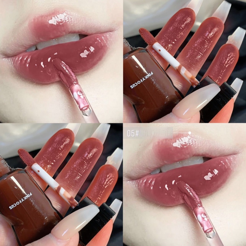 Pinky Focus Son Kem Màu Trong Suốt Thiết Kế Vỏ Hình Que Kem Độc Đáo