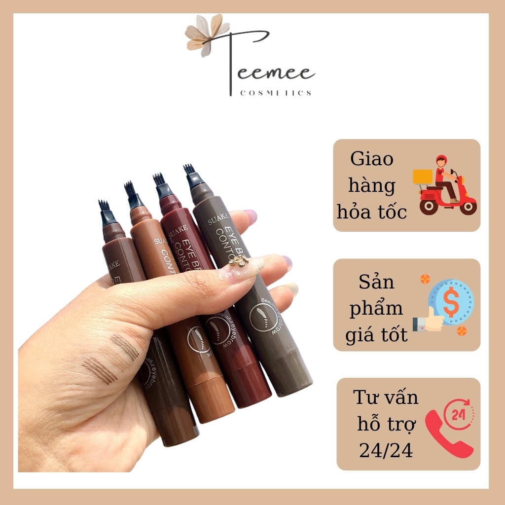 Chì kẻ mày, kẻ chân mày Suake gẩy sợi 4 ngòi nét mảnh lâu trôi, sắc nét tự nhiên, bền màu không thấm nước