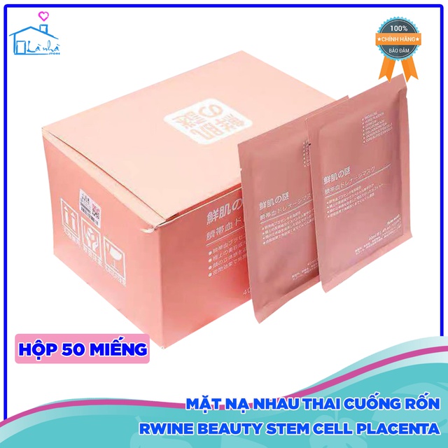 Mặt Nạ Nhau thai ⚜️FREESHIP⚜️ Mặt Nạ Rwine Beauty Stem Cell Placenta Mask Nhật Bản (Hộp 50 Miếng) | Thế Giới Skin Care