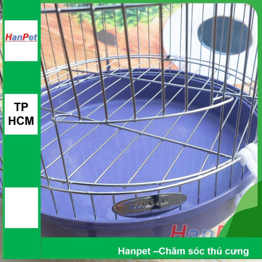 Hanpet.GV- Lồng chim khuyên Chất liệu 100% inox không gỉ sét (- long chim inox) tặng áo lồng và máng ăn/