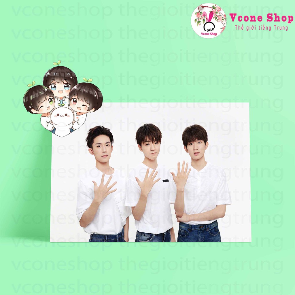 (1 tấm) Postcard cao cấp TFBOYS giấy 260gsm A5 in hình Vương Nguyên Vương Tuấn Khải Dịch Dương Thiên Tỉ idol hoa ngữ