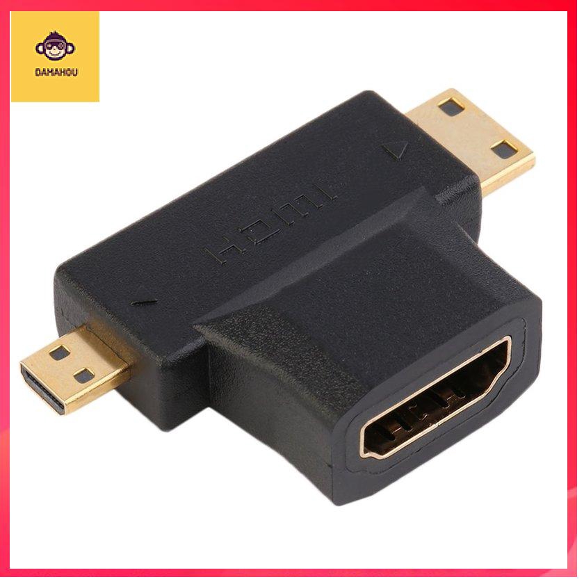 【Trong kho】HDMI đen loại A từ nữ sang nam Mini HDMI loại C + Bộ chuyển đổi micro Micro nam