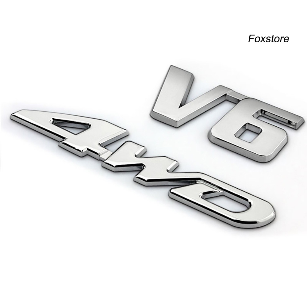 Miếng Dán Kim Loại Trang Trí Xe Hơi 4WD V6 V8 fs-47