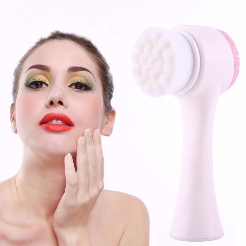 Cọ massage rửa mặt KOREA 2 đầu 3D gai silicon
