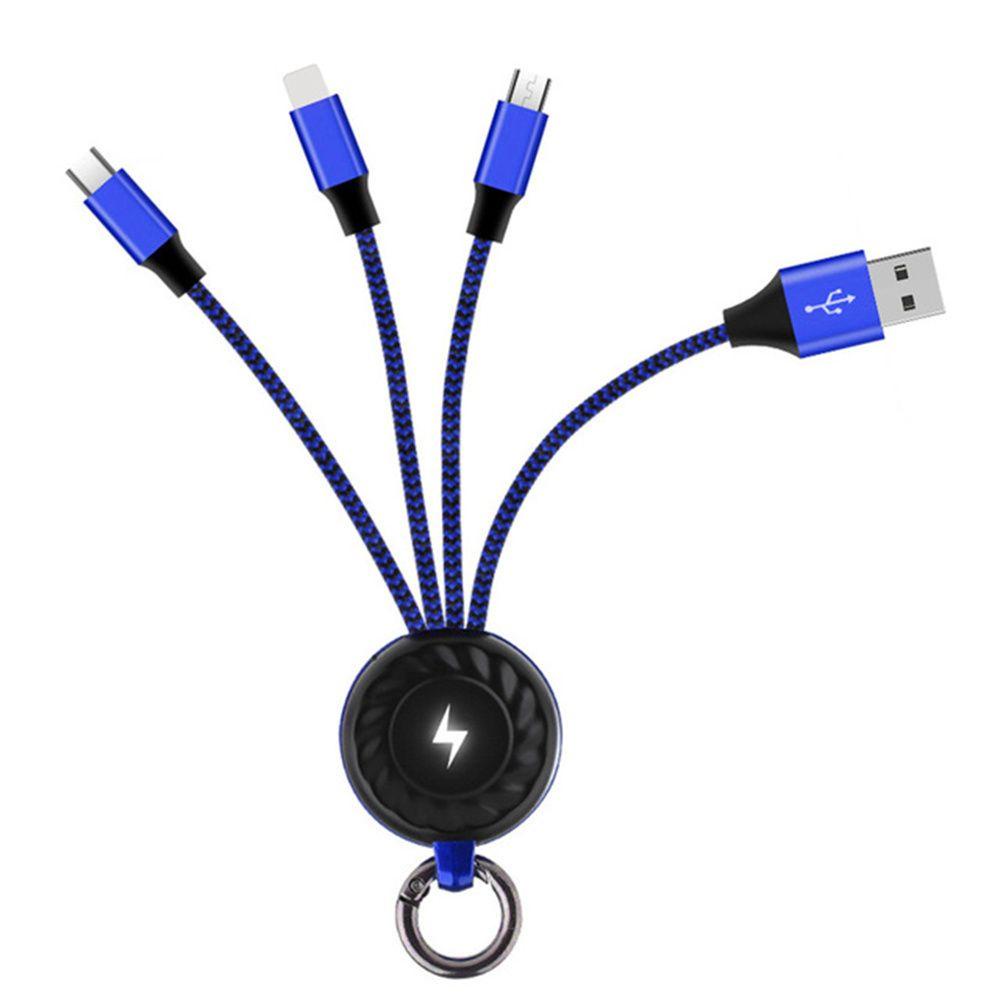 Cáp Sạc Nhanh Micro USB Type C 3 Trong 1 Tích Hợp Móc Khóa Thông Dụng Cho Điện Thoại