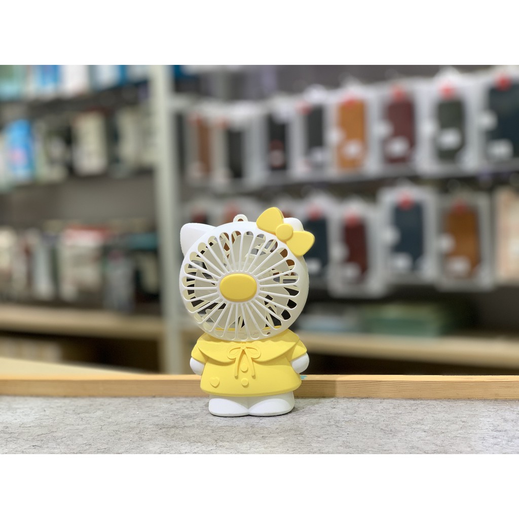 Quạt Tích Điện Mini cầm Tay Cute Fan Lovely Cat Hoạt Hình Quạt Liên Tục Hơn 1 Giờ Cho Bé