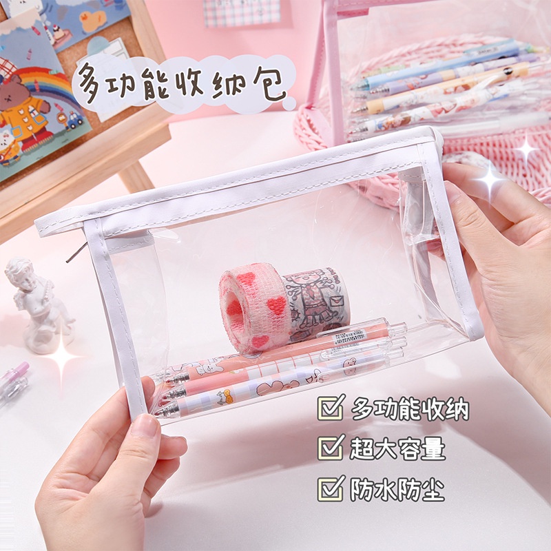 INS Túi đựng bút chì trong suốt Túi đựng mỹ phẩm