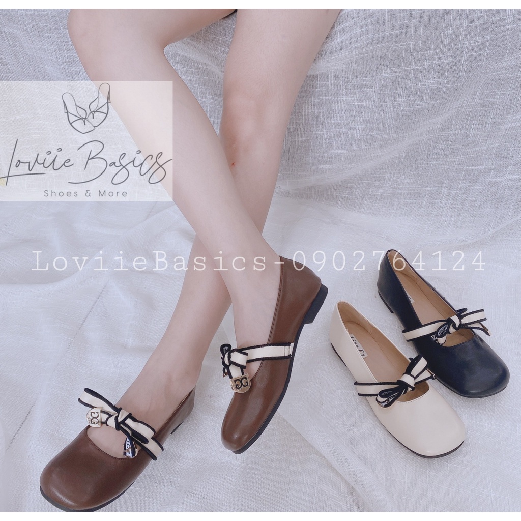 GIÀY BÍT MŨI LOVIIE BASICS - SỤC BỆT DÂY NƠ LOLITA -  GIÀY BÚP BÊ QUAI NƠ THỜI TRANG NỮ ULZZANG B211106