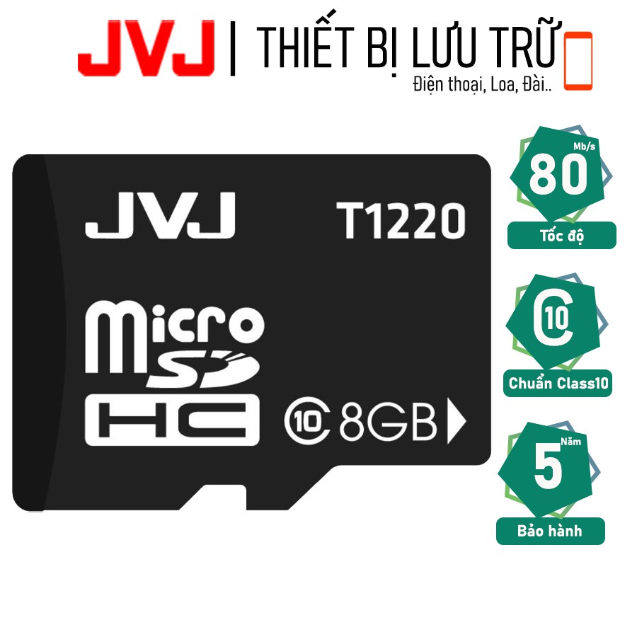 Thẻ nhớ JVJ 64GB/32GB/16GB/8GB/4GB tốc độ cao -chuyên dụng CAMERA, Điện thoại,Máy ảnh