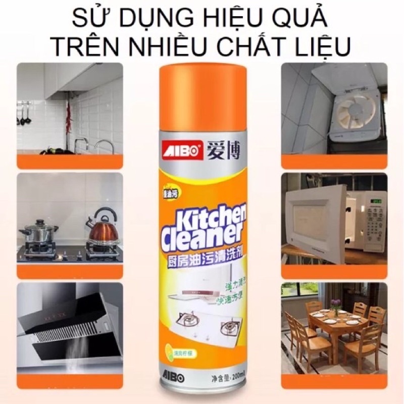 Bình xịt bọt tuyết⚡𝑭𝑹𝑬𝑬 𝑺𝑯𝑰𝑷⚡tẩy rửa siêu sạch mầu cam kitchen cleaner nhà bếp 500ml