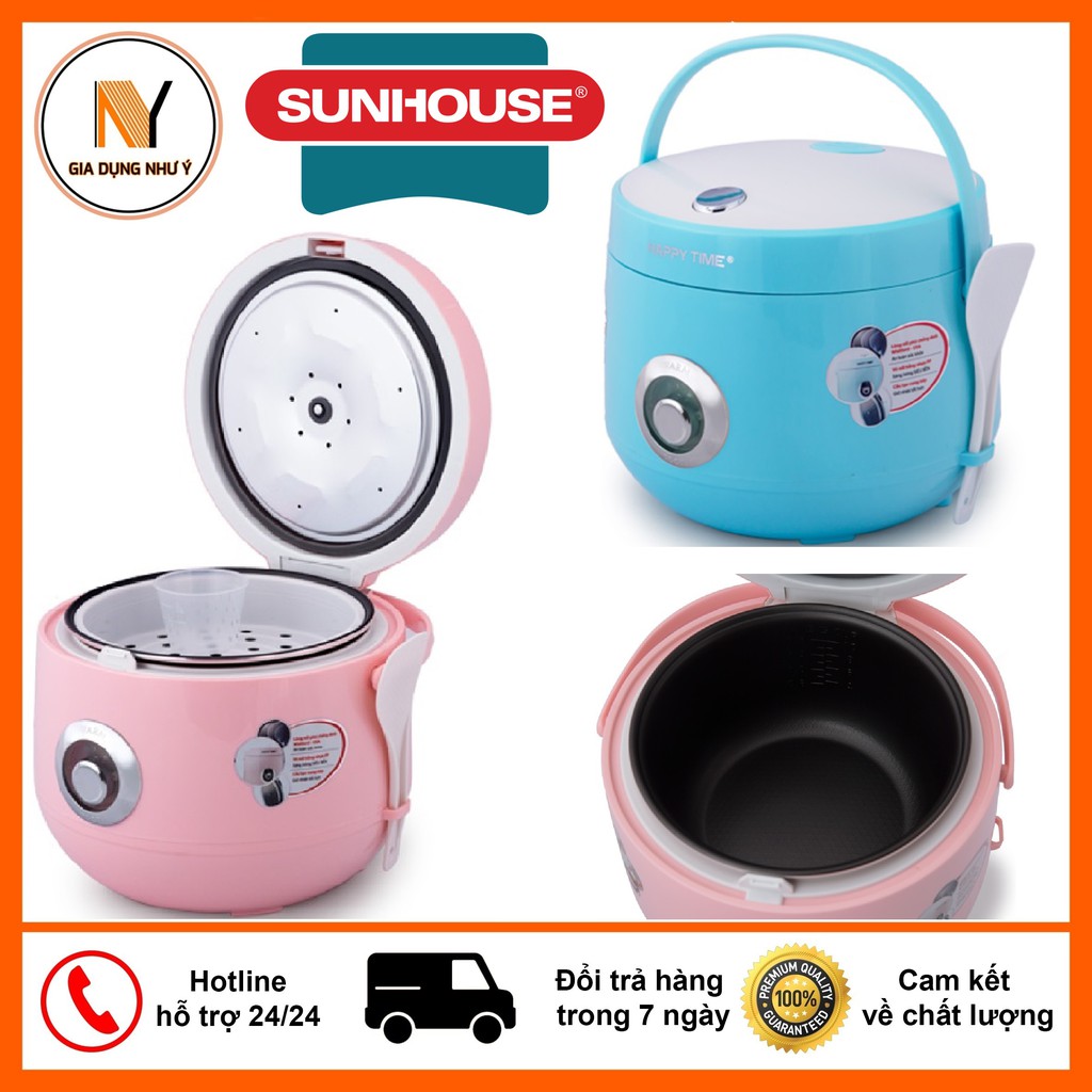 Nồi Cơm Điện SUNHOUSE Cao Cấp HAPPY TIME Dung Tích 1.2L và 1.8L Kèm Giá Hấp