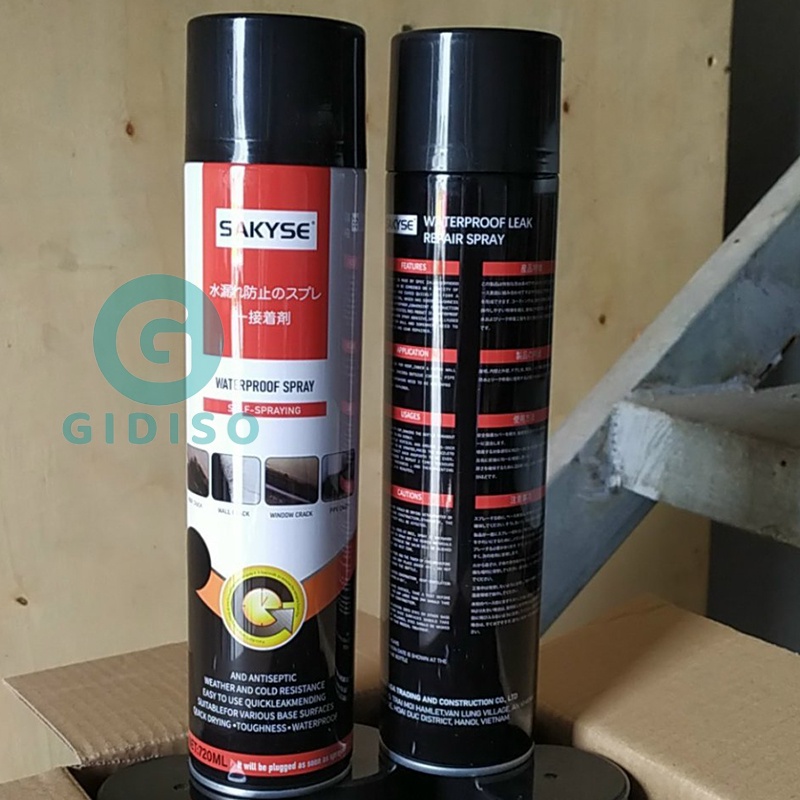 Bình Xịt Chống Thấm SAKYSE 720ml Sơn Bọt Epoxy Chống thấm Dột sàn tường mái nhà khe nứt bể cá GIDISO XS720