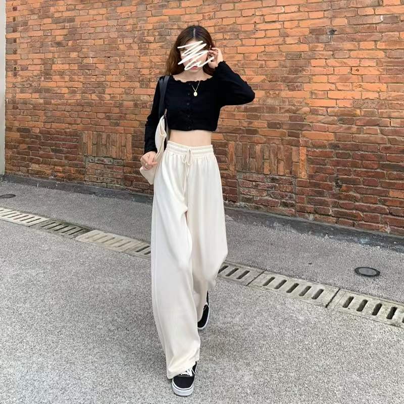 QADCOL  Quần Ống Rộng Lưng Cao Plus Size Dành Cho Nữ