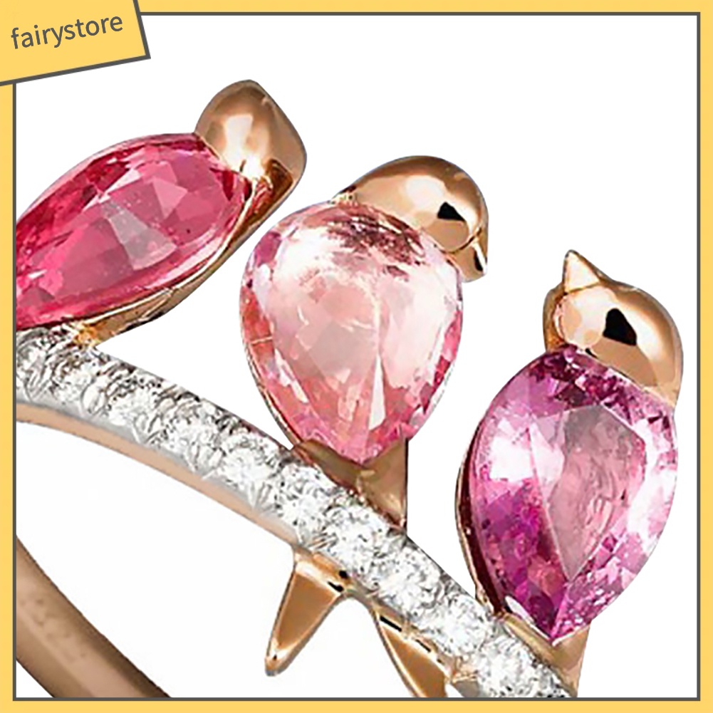 Nhẫn hình con chim đính pha lê thời trang dành cho nữ