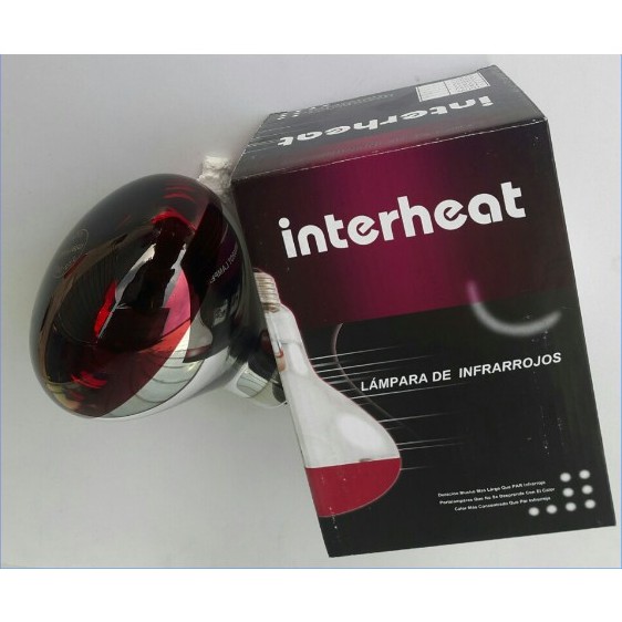 Bóng đèn hồng ngoại sưởi ấm gia súc gia cầm Interheat cao cấp - úm trứng gà, vịt + Tặng kèm 1 đui sứ