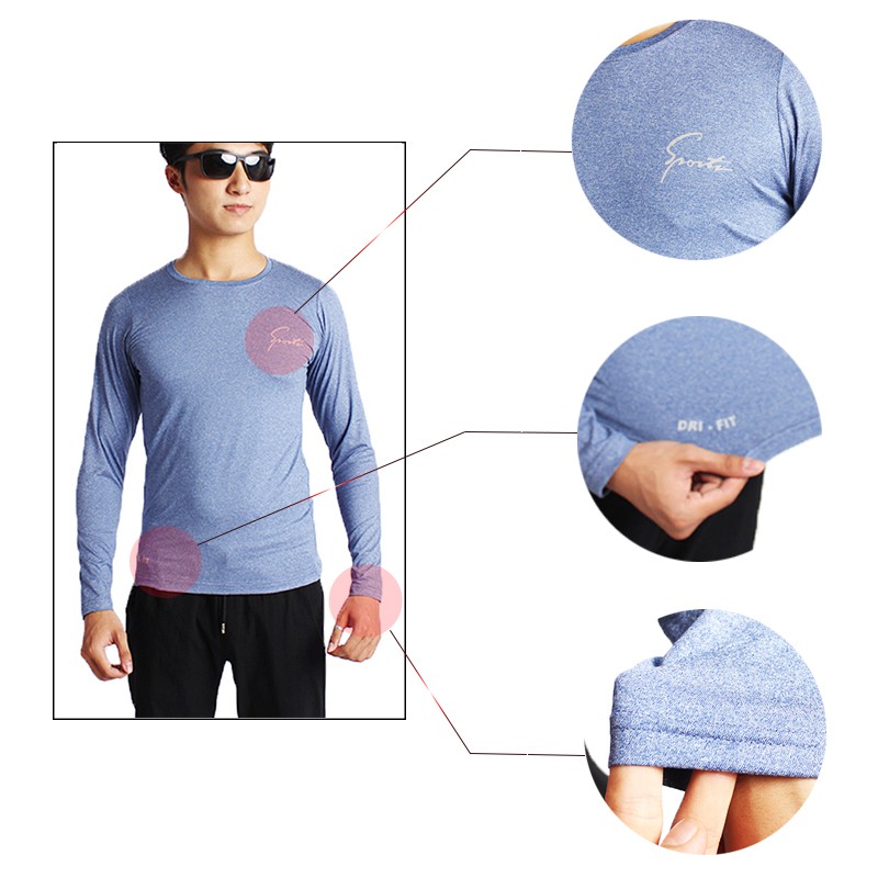 Áo thun giữ nhiệt nam dài tay cổ tròn body chất vải thun co dãn 4 chiều + Tặng kèm đôi tất nam 10k (Thiện Nguyên shop) | BigBuy360 - bigbuy360.vn