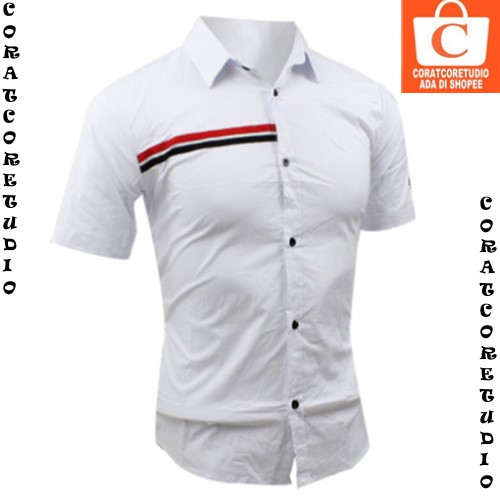 Xs Áo Sơ Mi Tay Ngắn Màu Trơn 2 Đường Viền Size S M L Xl Xxl Cho Nam