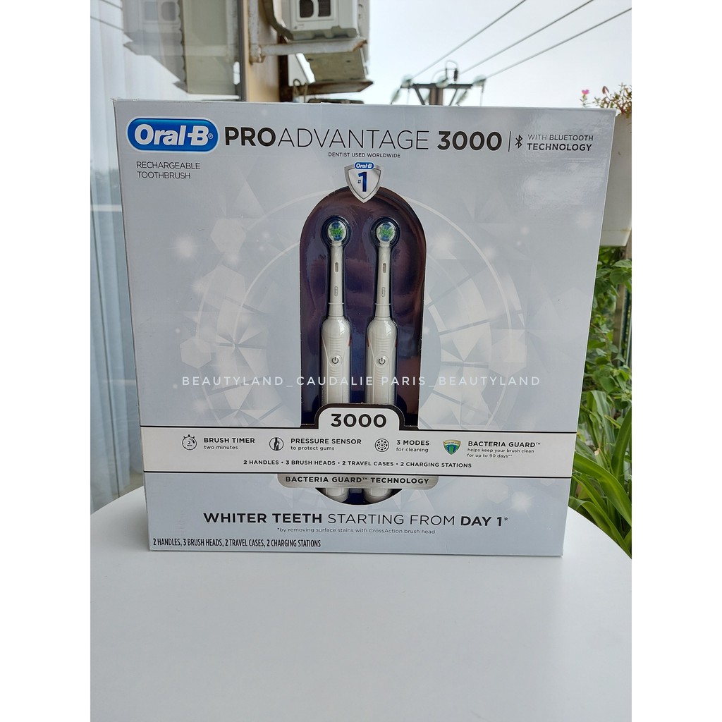 [ BẢO HÀNH LỖI 1 ĐỔI 1]Bộ đôi bàn chải điện Oral B Pro 3000 Electric Rechargeable Toothbrush