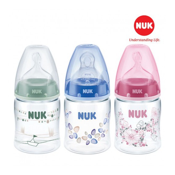 Bình Sữa NUK Premium Choice Nhựa PA Núm Ti dành cho bé từ 0-6 tháng tuổi -size M