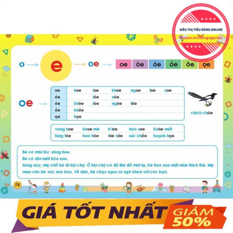 Tập Đánh Vần Tiếng Việt cho bé 4-6 tuổi Phiên bản Đặc Biệt 4.0 Mới Nhất