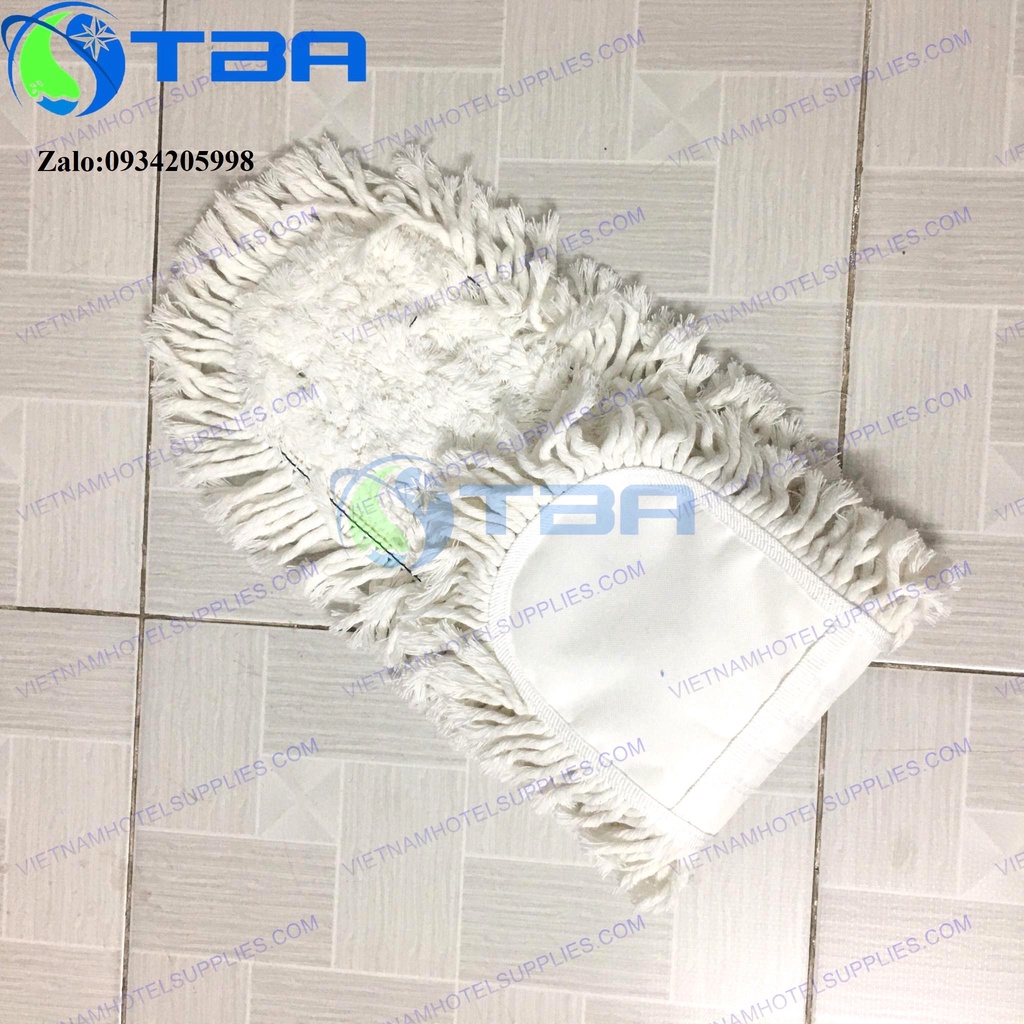 Tấm lau sàn công nghiệp 60cm sợi cotton màu trắng công nghệ mới siêu thấm hút bụi bẩn