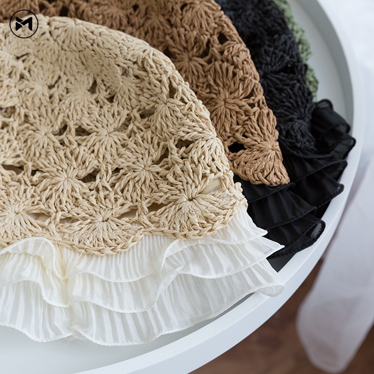 Nón Rơm Phối Ren Thời Trang Nữ Tính