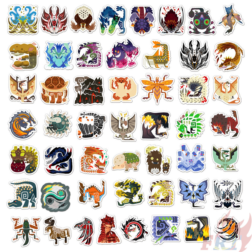 ❉ Monster Hunter Series 03 Stickers ❉ 50Pcs/Set Anime Games DIY Fashion Waterproof Decals Doodle Stickers