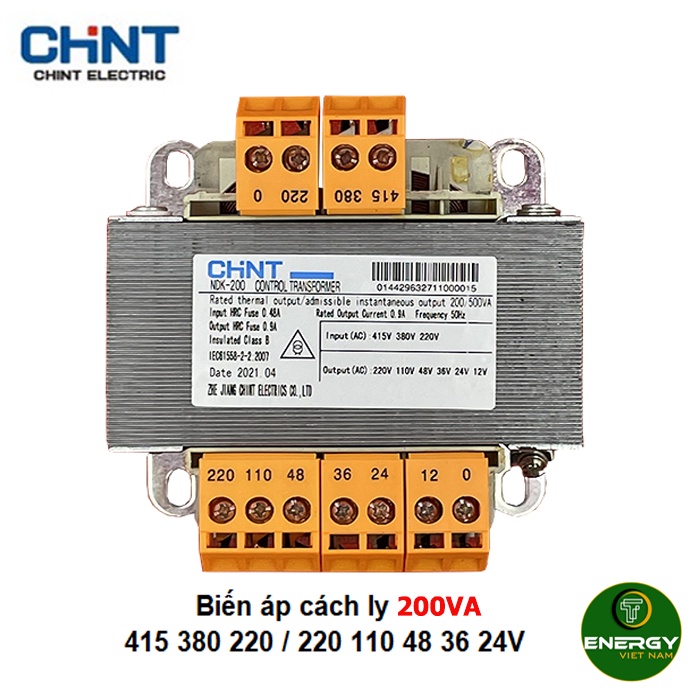 Biến Áp Cách Ly 1 Pha Chint NDK-100 - Thiết Bị Điện ENERGY
