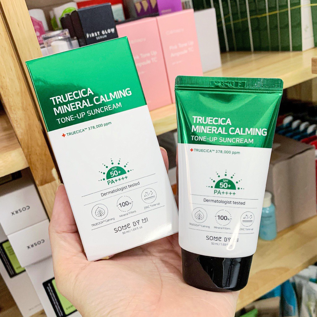 Kem Chống Nắng Some By Mi Truecica Mineral 100 Calming Tone-up Suncream SPF50+/PA+++ 50ml + Tặng 1 Mặt Nạ 3W CLinic