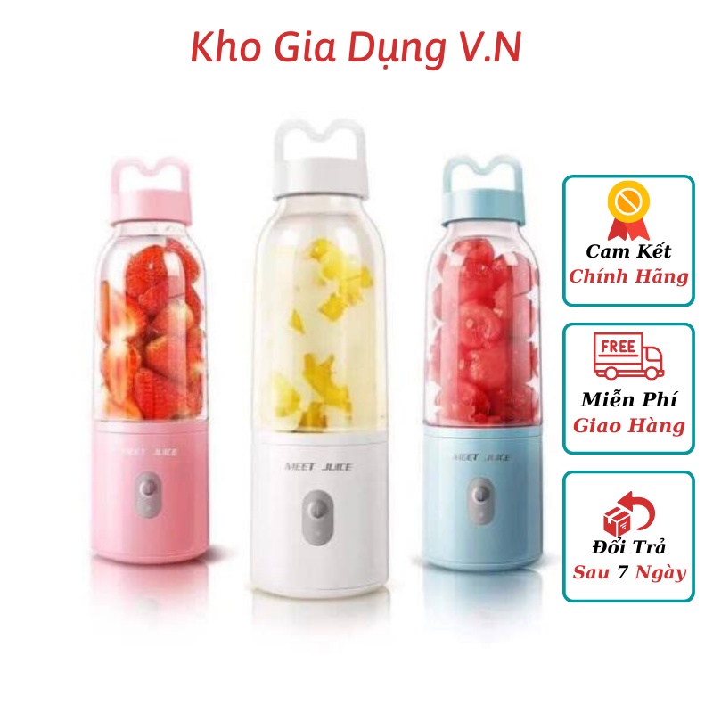 Máy xay sinh tố đa năng cầm tay 500ml - Xay hoa quả mini cực nhanh 9s, an toàn dễ dàng sử dụng tiện lợi BH 12 tháng