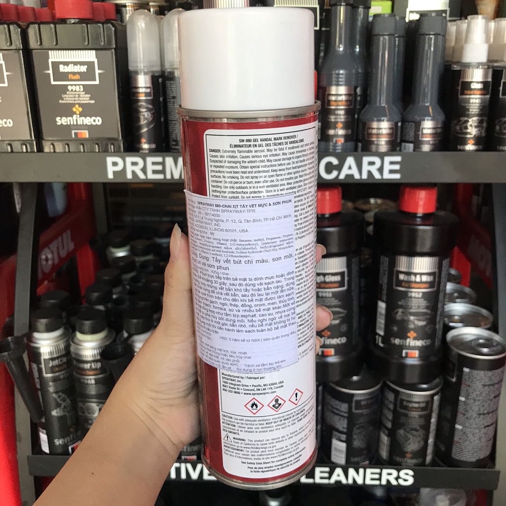 Chai Xịt Tẩy Vết Bẩn Bút Chì, Son Môi, Mực In Bám Trên Tường Sprayway Gel Vandal Mark Remover  425g chamsocxestore