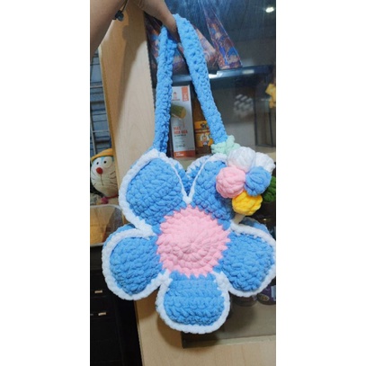 Túi Len Hoa Cúc - Bloom Flower Bag handmade - tặng kèm charm tùy chọn