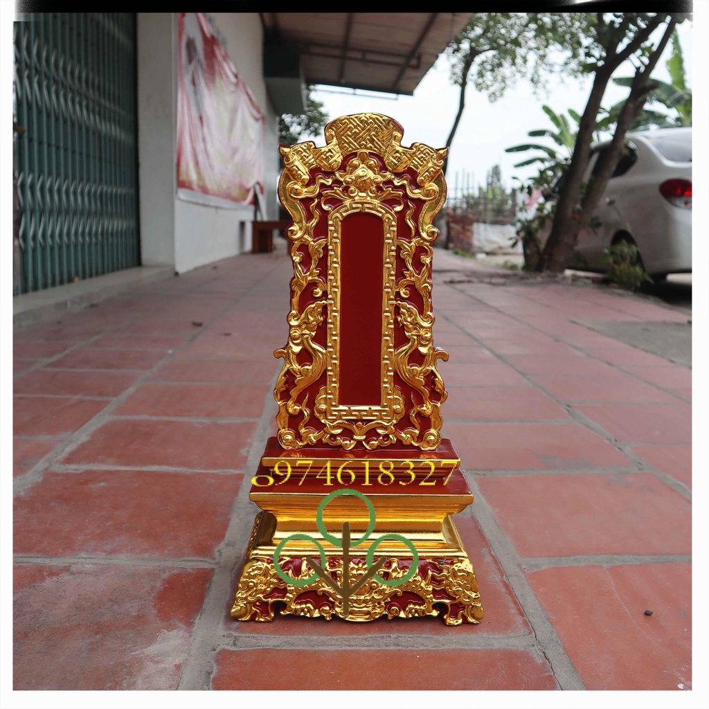 Bài Vị Thờ Cổ Đại Sơn Son Gỗ Mít Thờ Cúng Gia Tiên