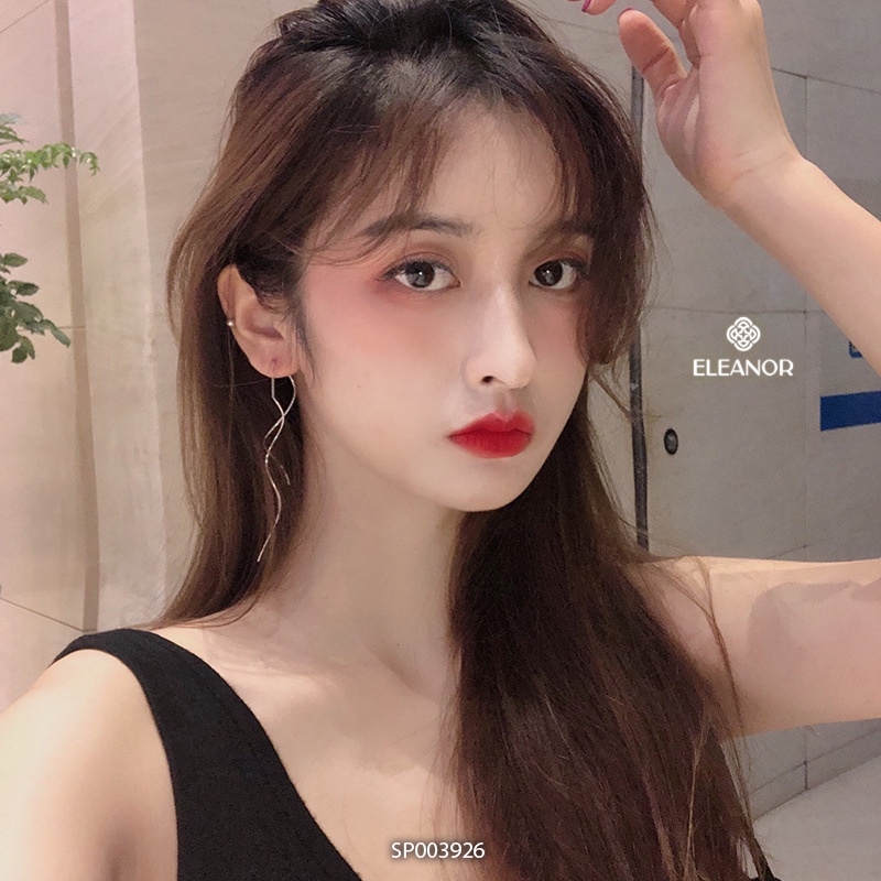 Bông tai nữ dáng dài Eleanor Accessories hình xoắn lấp lánh phụ kiện trang sức 3926