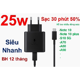 [FreeShip] Combo Bộ Củ Cáp Sạc 25w  Zin  Note 10 / Note 10 Plus / A70 / A80 / A90 ...