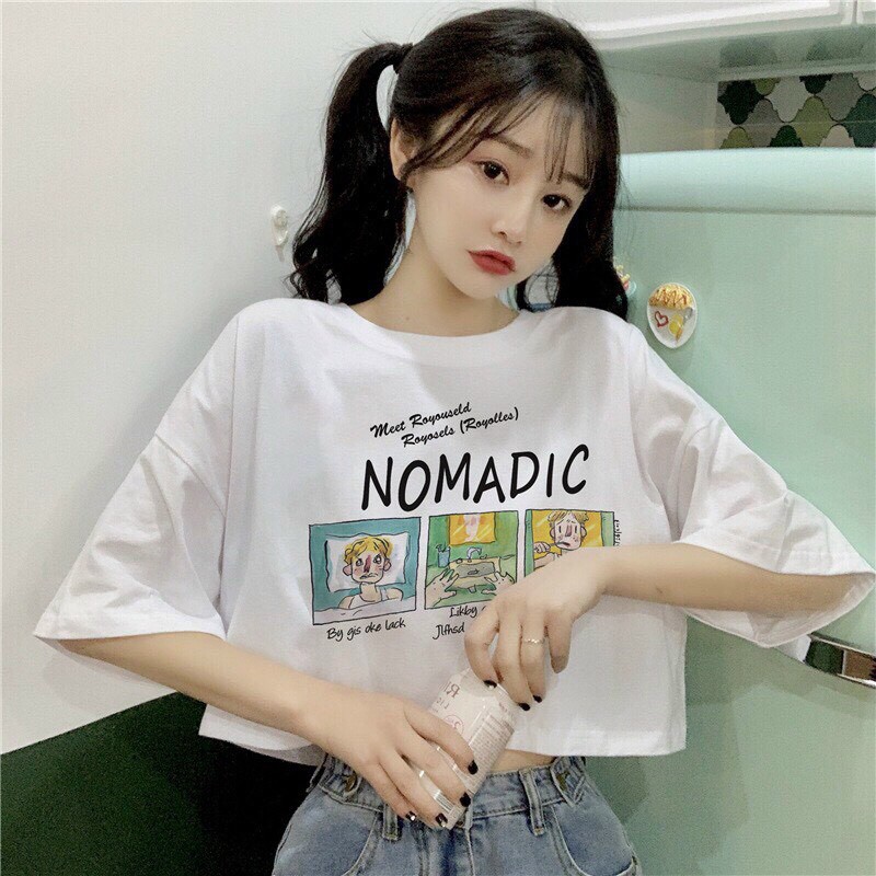 Croptop nữ 💥FREESHIP💥 Áo crop Nomadic form rộng siêu xinh [ao thun]