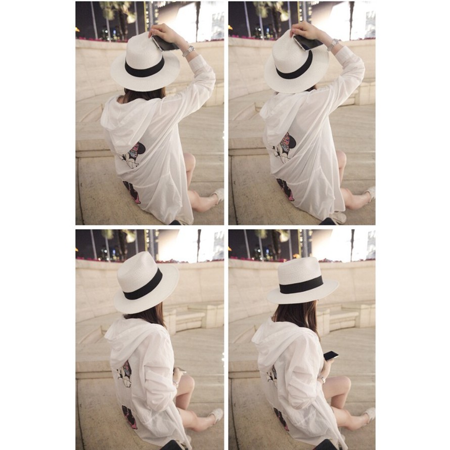 ❦xiaomonv2021❦ Áo sơ mi khoác phối nón hoạ tiết hình chuột Mickey cho nữ mùa hè | BigBuy360 - bigbuy360.vn