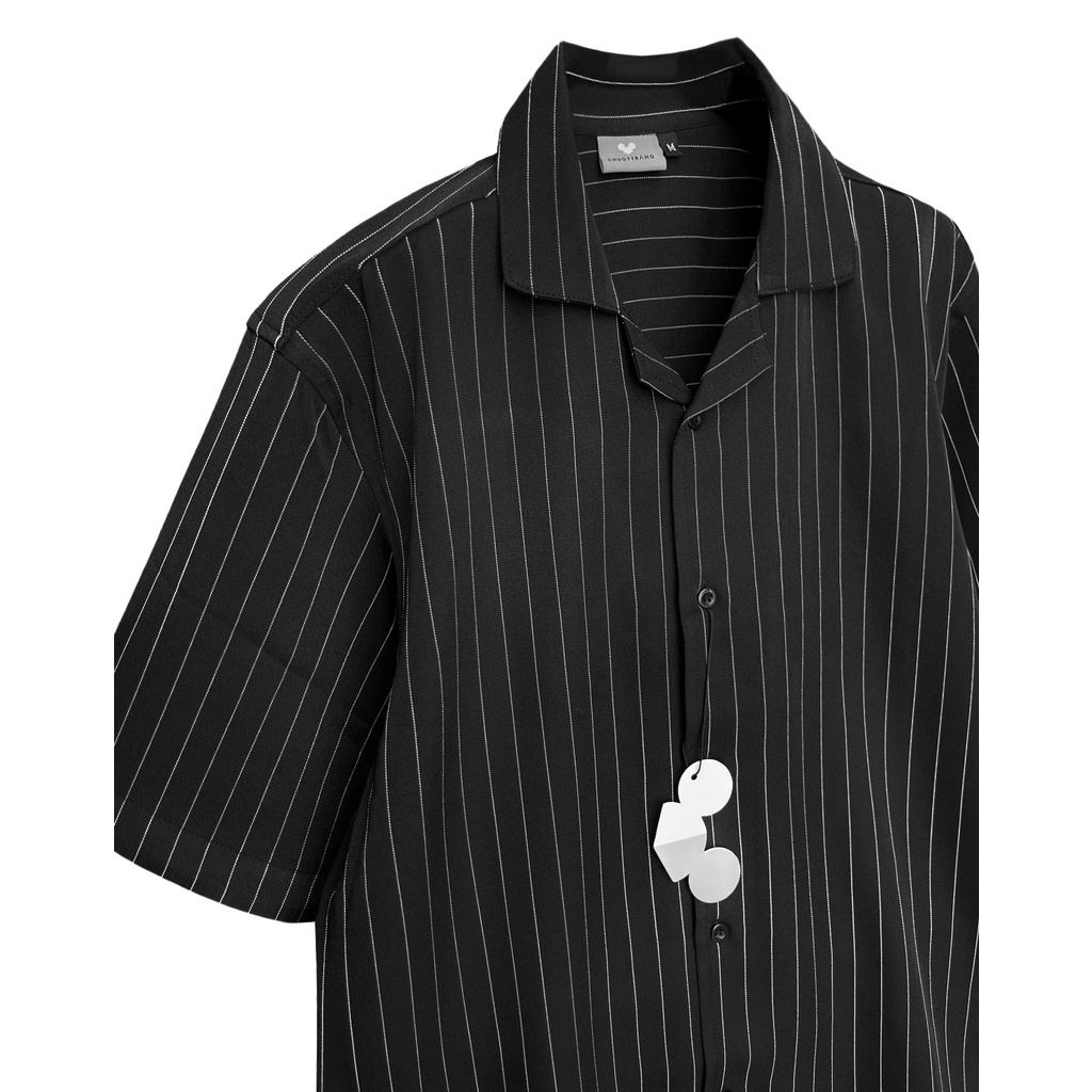 ÁO SƠ MI sọc tay ngắn CLASSIC STRIPE CHUỘT TRẮNG