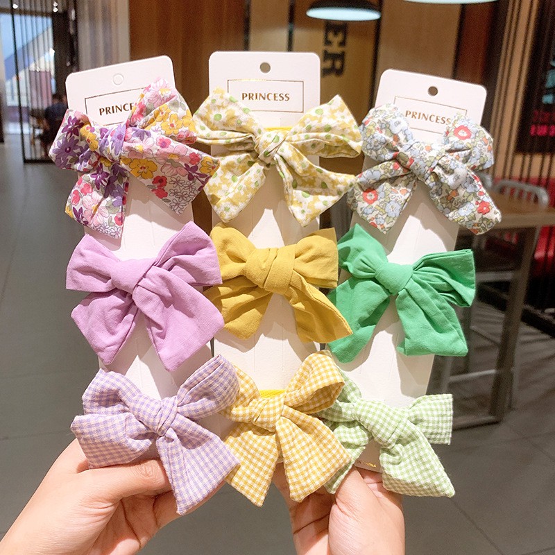 Kẹp tóc nơ cho bé gái, set 3 kẹp nơ