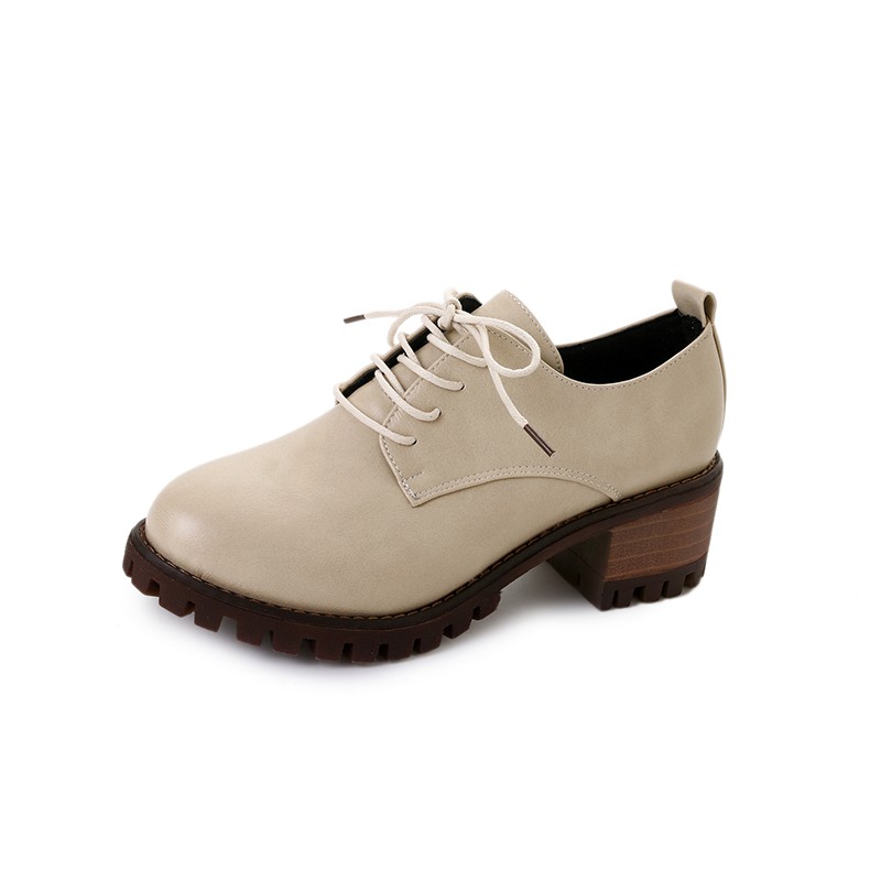 Boots combat/Boots cổ ngắn/Giày nữ, gót thô, thời trang, phong cách học sinh | BigBuy360 - bigbuy360.vn