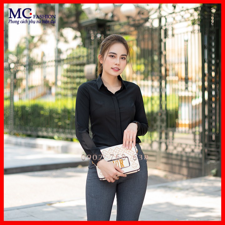 Sơ mi vải đẹp màu đen A198 MC Fashion