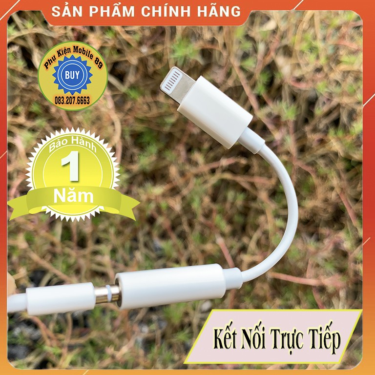 Jack Chuyển Tai Nghe Lightning Sang Jack 3.5 - Loại Chuẩn - Cắm trực tiếp - dành cho iphone Iphone 7, 7plus, 8, 8plus