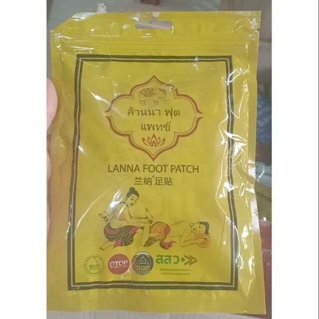 Dán thải độc chân Thái Lan  Lanna foot patch (gói 10 miếng) chuẩn xịn